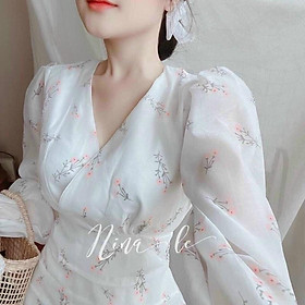 Đầm Tơ Đuôi Cá Váy Cổ Chữ V Tay Bo Tại Linh Dilys