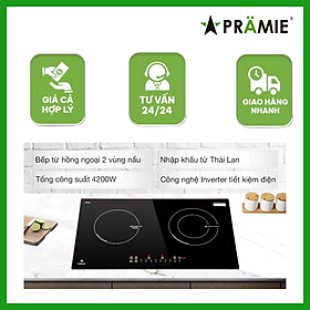 Mua Bếp điện từ đôi Pramie PRTH - 2101_Môt từ một hồng ngoại_Hàng nhập khẩu Thái Lan