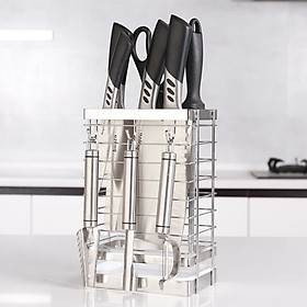 Mua Khay cắm dao kéo Inox 304 Hobby DD3M kèm 3 móc treo và khay hứng nước - không rỉ sét