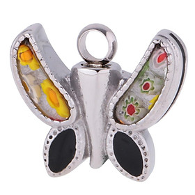 Stainless Steel Butterfly Cremation Pet Ash Holder Urn Keepsake Pendant