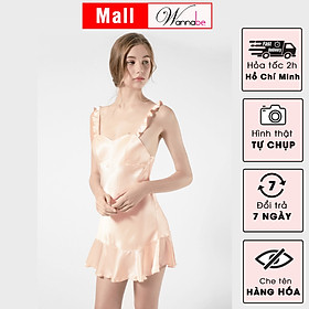 Đầm ngủ phi lụa cao cấp Wannabe DN604 Cúp Bướm Cánh Tiên Nhẹ Nhàng Nữ Tính