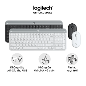 Bộ phím chuột không dây logitech MK470 Slim - Hàng Chính Hãng