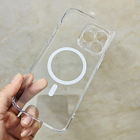 Ốp lưng cho iPhone 15 Pro Max Memumi trong suốt Magnetic - hàng chính hãng - 15 pro
