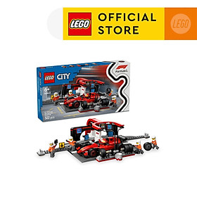 LEGO CITY 60443 Đồ Chơi Lắp Ráp Trạm Bảo Dưỡng Xe F1 (325 Chi Tiết)