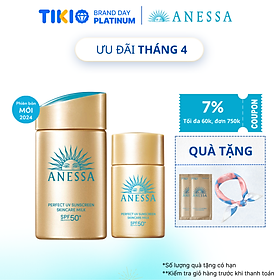 Bộ đôi Kem chống nắng dạng sữa dưỡng da kiềm dầu bảo vệ hoàn hảo (Anessa Gold Milk 60ml + Gold Milk 20ml)