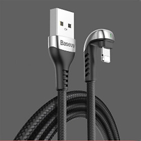 Mua Cáp Sạc Baseus CALUXB0 1.5A Thiết Kế Khuỷu Tay Có Đèn Màu Xanh Lá Cây USB To 8 Pin Cáp Sạc 2m - Hàng CHính Hãng
