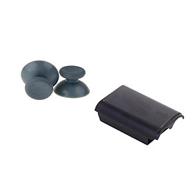 2Pcs Battery Back Cover+2pcs Thumbstick Cap For  360 Wireless Controller