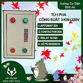Mua Tủ điều khiển 1 pha công suất 3KW chống giật và ngắn mạch sử dụng điện sinh hoạt