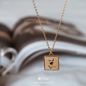 Vòng cổ nữ MEE vintage hoa hồng, dây chuyền dự tiệc, - N2531