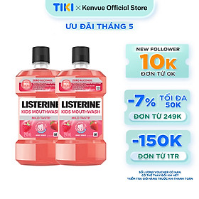 Bộ 2 Nước Súc Miệng Listerine Kids Mouthwash with berry shield Dành Riêng Cho Trẻ Trên 6 Tuổi 250ml/chai