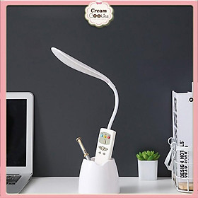 Mua Đèn bàn tích điện có giá để điện thoại cổng sạc USB đèn học chống cận