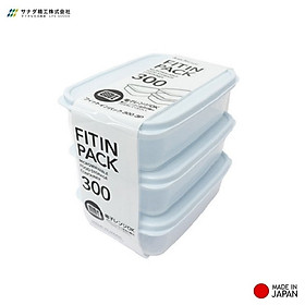 Set 03 hộp thực phẩm nắp mềm Sanada Fit in Pack 300ml - Made in Japan