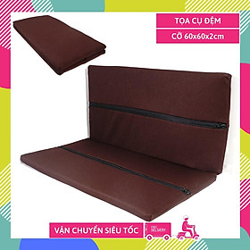 Tọa cụ ngồi thiền Phật giáo vuông gấp được vải thêu mút êm ái bền chắc - 60x60x2cm