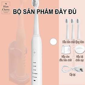 Bàn Chải Điện Đánh Răng Tự Động 5 Chế Độ, 4 Đầu Thay Thế, Chăm Sóc Răng Toàn Diện