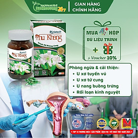 Viên uống Paristech Phụ khang hỗ trợ điều trị u xơ tuyến vú, u xơ tử cung, u nang buồng trứng đối với phụ nữ, giảm u phì đại, u xơ tuyến tiền liệt, đi tiểu khó, tiểu đêm ở nam giới - Hộp 60 viên