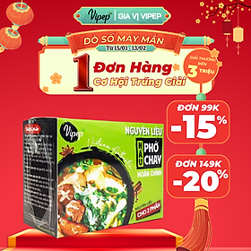 Nguyên Liệu Nấu Phở Chay Hoàn Chỉnh Vipep 185G