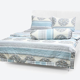 Bộ Drap Cotton Thắng Lợi Kèm Mền Chần Gòn inbox chọn màu