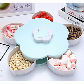 Mua (TẾT 2022) Khay mứt đựng bánh kẹo Tết  Hộp mứt xoay 1 Tầng xòe cánh hoa có khe để điện thoại-GD262-HMXoay1T
