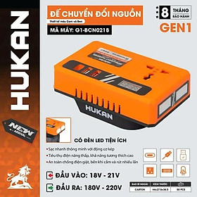 ĐẾ CHUYỂN ĐỔI NGUỒN ĐIỆN CÓ ĐÈN LED HIỂN THỊ ĐẦU VÀO G1-BCN0218 HUKAN -HÀNG CHÍNH HÃNG