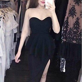 Đầm body tay lỡ xẻ tà dài sexy