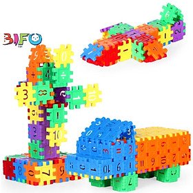 Bộ 50 khối nhựa xây dựng Building block 4x4cm siêu thú vị đồ chơi lắp ghép xếp hình nhiều màu sắc cho bé