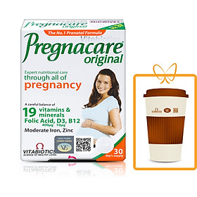 Thực phẩm bảo vệ sức khỏe PREGNACARE Original – Hỗ trợ Tăng cường sức khỏe cho Phụ nữ mang thai & cho con bú - HÀNG CHÍNH HÃNG - CÓ TEM CHÍNH HÃNG - Hộp 30 viên - Tặng kèm 1 ly nhựa 420 ml