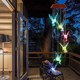 Mua ĐÈN LED Năng Lượng Mặt Trời Đèn Chuông Gió Chim ruồi tự động sáng đổi màu