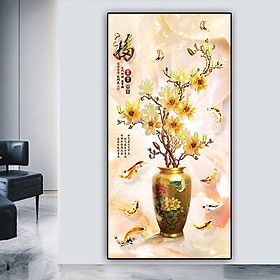 Mua Tranh Tráng Gương Sang Trọng Treo Tường Hiện Đại _ Tranh Pha Lê Bình Hoa Đẹp
