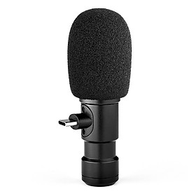 Andoer Plug-on Type-C Smartphone Microphone Video Mic with 3.5mm Monitor Interface Windscreen for Smartphone Video
