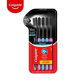 Bộ 5 Bàn chải đánh răng Colgate than hoạt tính kháng khuẩn SlimSoft