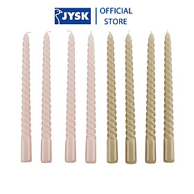 Mua Nến | JYSK Baldur | Bộ 4 chiếc | paraffin | xanh/hồng | DK2.5xC25cm