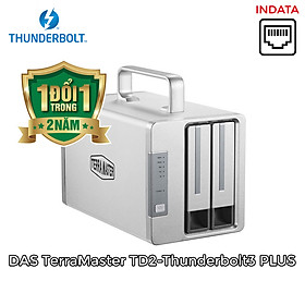 Mua Bộ lưu trữ dữ liệu DAS TerraMaster TD2-Thunderbolt 3 PLUS chuyên cho xử lý video và xử lý ảnh  40Gbps  800MB/s  8K video  RJ45 LAN  2 khay ổ cứng RAID 0 1 JBOD Single - Hàng chính hãng