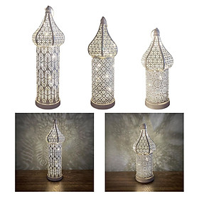 3x Modern Moroccan Lantern Light Desk Lamp Props for Home Living Room Party