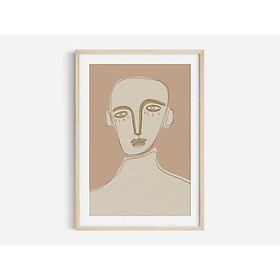 Tranh in cao cấp | Tranh nghệ thuật trừu tượng - Abstract Face Print, Portrait Print, Boho Art 03