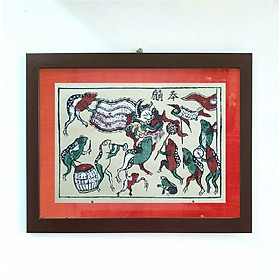 Tranh Đông Hồ Cóc múa lân - Dong Ho folk woodcut painting