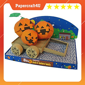 Mô hình giấy Lễ hội Halloween Gia Đình Bí Ma Jack-o -lantern Family