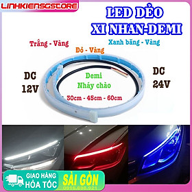 Đèn Led dẻo lắp demi xi nhan chạy đuổi kiểu Audi cho xe máy, ô tô - DC 12v