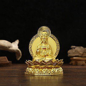 Mua Tượng Phật bà Quan Âm Bồ Tát ngồi đài sen để xe ô tô (vàng)