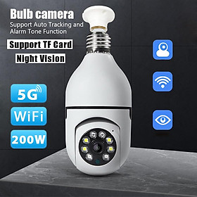 Máy ảnh giám sát không dây E27 Bóng đèn 5G WiFi Night Vision Tự động Theo dõi nhà Panoramic Video Bảo vệ bảo vệ bảo vệ bảo vệ: Chỉ có camera trắng