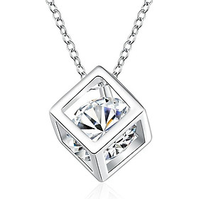 Bộ trang sức nữ bạc hình Lập Phương đính đá (BTS.B1.B)