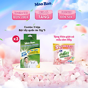 Combo 03 hộp Bột Tẩy Quần Áo Thiên Nhiên Baking Soda (12g x 5 gói)