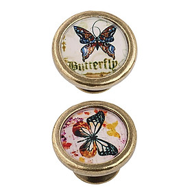 Set 2 Vintage Butterfly Cabinet Door Drawer Dreser Closet Handle Pull Knob