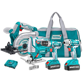 Mua BỘ COMBO 4 MÁY CƯA ĐĨA TRÒN  MÁY CƯA LỌNG  MÁY SIẾT VÍT VÀ MÁY KHOAN DÙNG PIN 20V (2PIN 4 AH  1 SẠC) TOTAL TCKLI2010 - HÀNG CHÍNH HÃNG