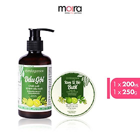 Bộ Đôi Phục Hồi & Ngăn Ngừa Rụng Tóc Chiết Xuất Tinh Dầu Bưởi MILAGANICS (Kem Ủ Bưởi 250g + Dầu Gội Bưởi 200ml)