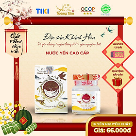 Tổ yến nguyên chất 1g chưng sẵn Yến Sào Hoàng Kim Nước yến cao cấp hộp 1 hũ x 70ml