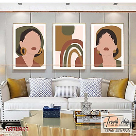 Mua Bộ 3 tranh canvas Tối giản (Minimalism) - Cô gái - ARTN063