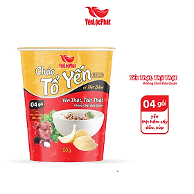 Cháo Tổ Yến Gold Yến Lộc Phát Thịt Bằm - Ăn liền - Ly 50Gr - Thùng 24 Ly