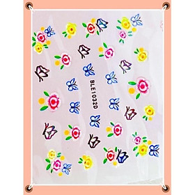 Dán Móng Tay 3D Nail Sticker Các Hoa Văn Xinh Xắn Màu Sắc Tươi, Dán Dính Chắc Chắn Hàng Đẹp - Lẻ 3 Miếng Hoa Văn