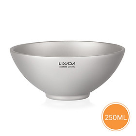 Lixada 250ml/450ml Titanium Double Wall Dinner Bowl for Home Outdoor Camping Backpacking Picnic