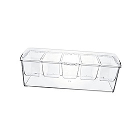 Ice Chilled Serving Tray 5 Compartment Removable Cups for Indoor and Outdoor